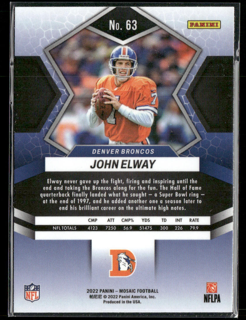 John Elway 2022 Panini Mosaic #63 Denver Broncos