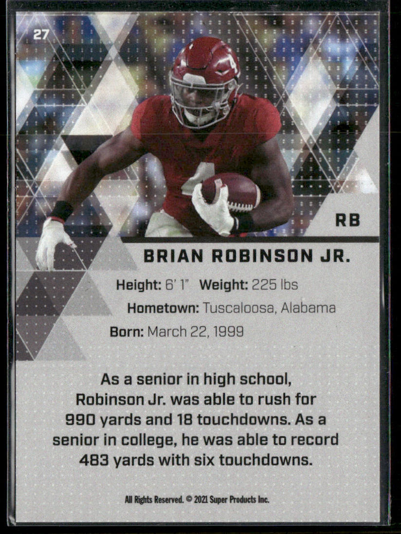 Brian Robinson Jr. 2021 Super Glow Sports Gold Foil #27