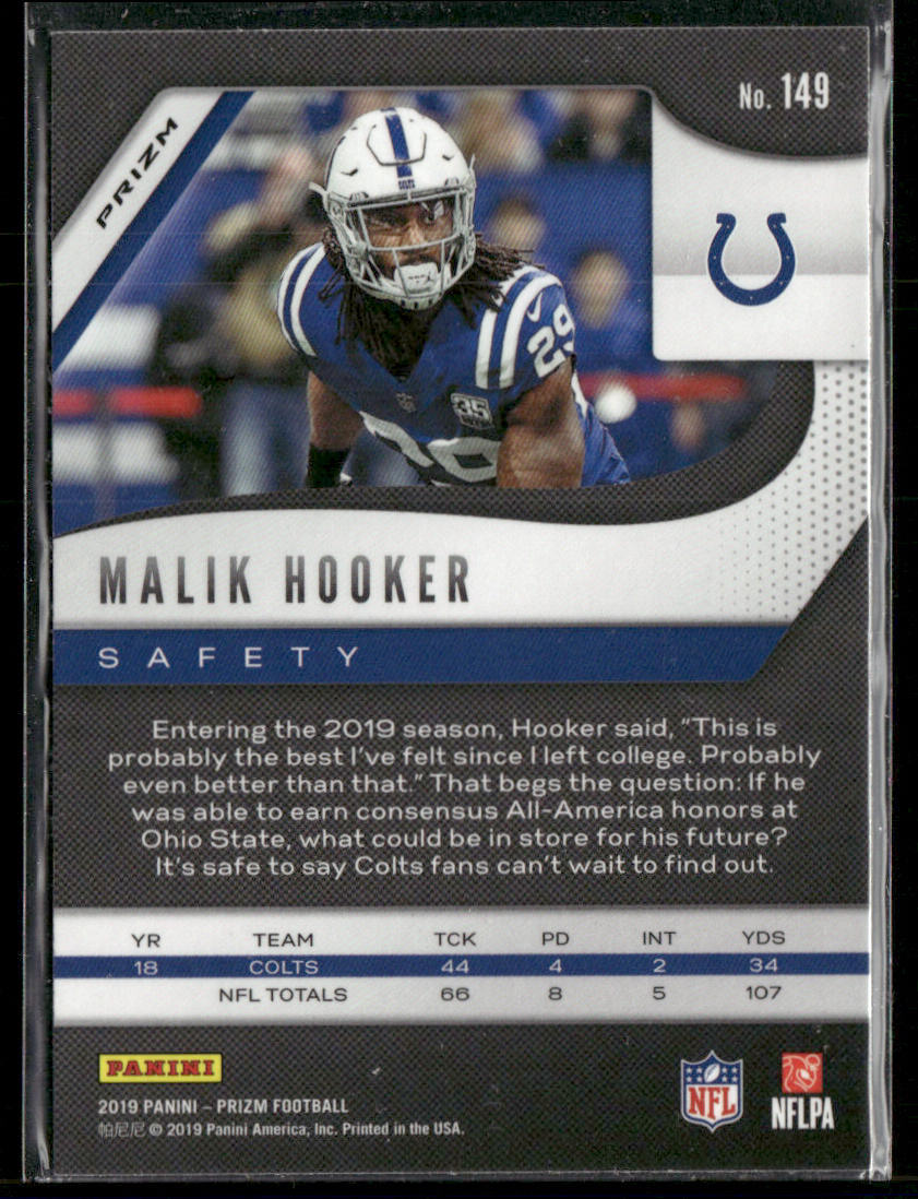 Malik Hooker 2019 Panini Prizm Green #149 Indianapolis Colts