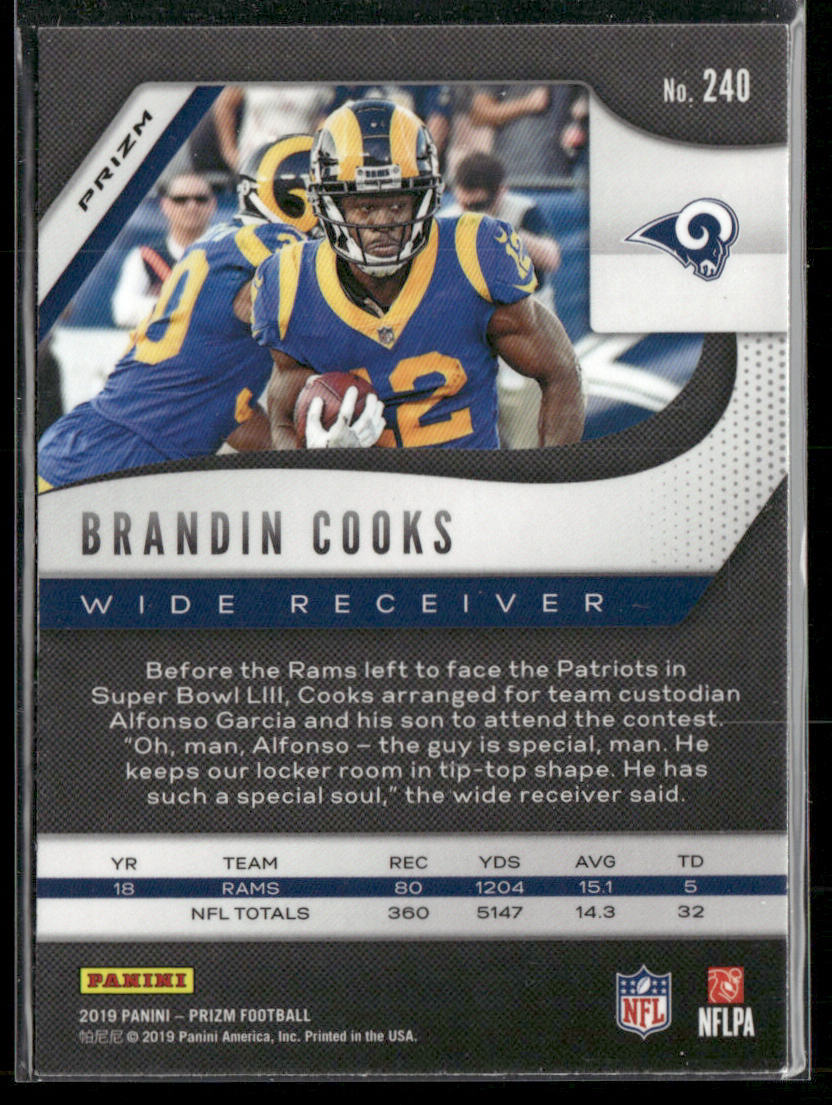 Brandin Cooks 2019 Panini Prizm Red White and Blue #240 Los Angeles Rams