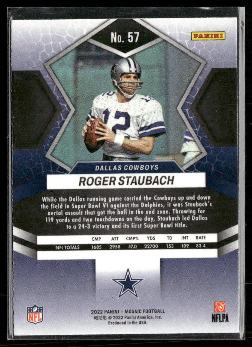 Roger Staubach 2022 Panini Mosaic #57 Dallas Cowboys