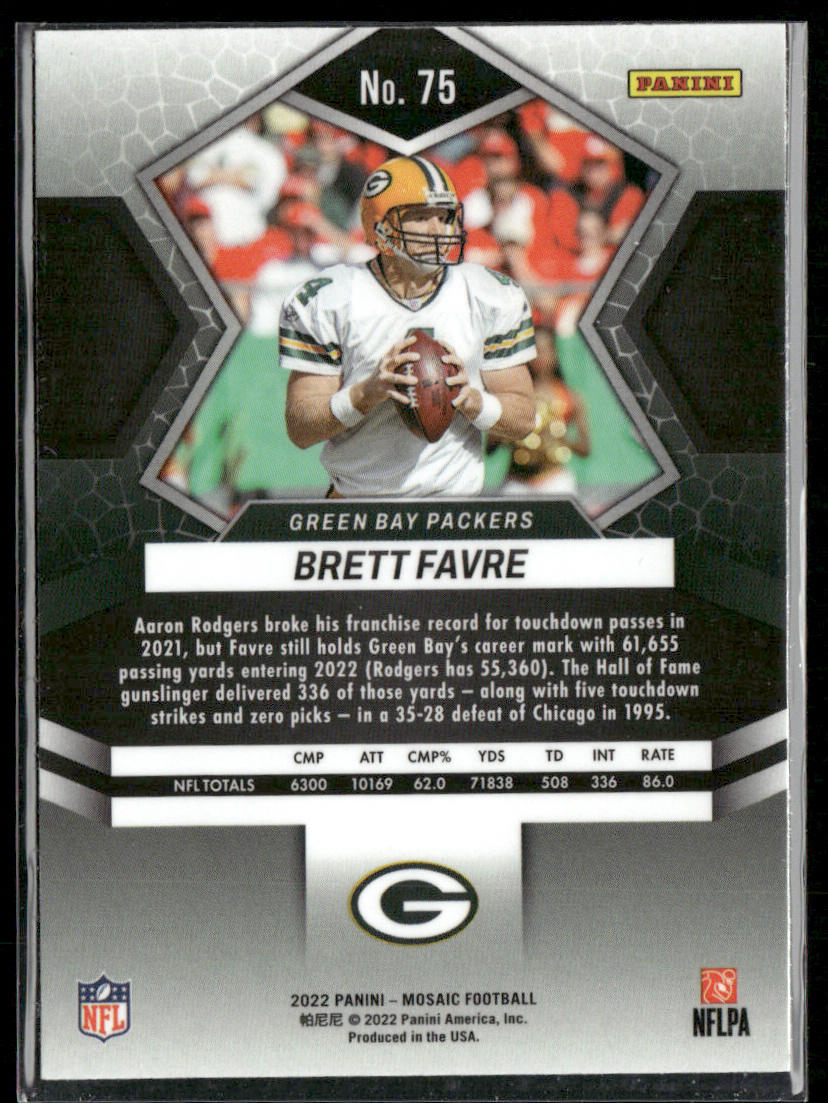 Brett Favre 2022 Panini Mosaic #75 Green Bay Packers