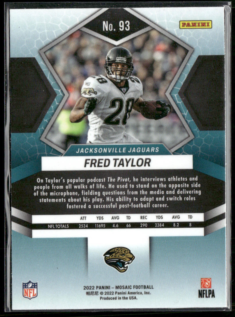 Fred Taylor 2022 Panini Mosaic #93 Jacksonville Jaguars