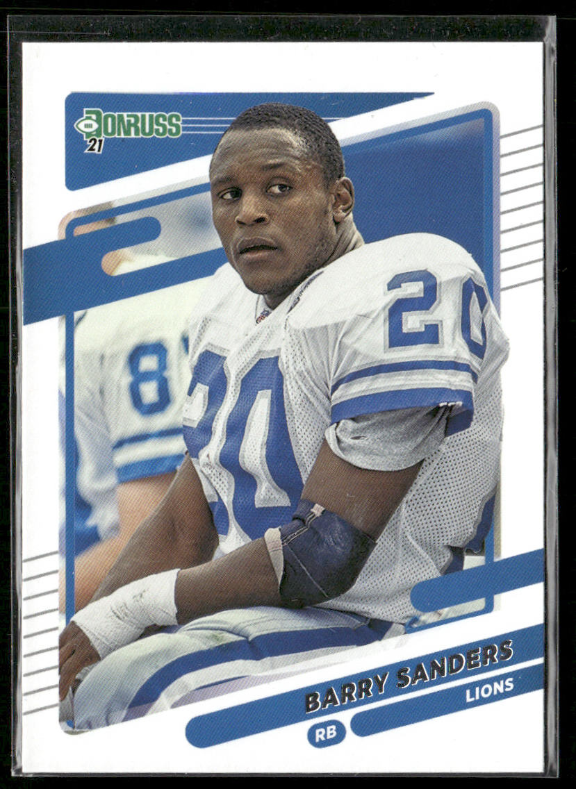 Barry Sanders 2021 Donruss #173b No Helmet Detroit Lions