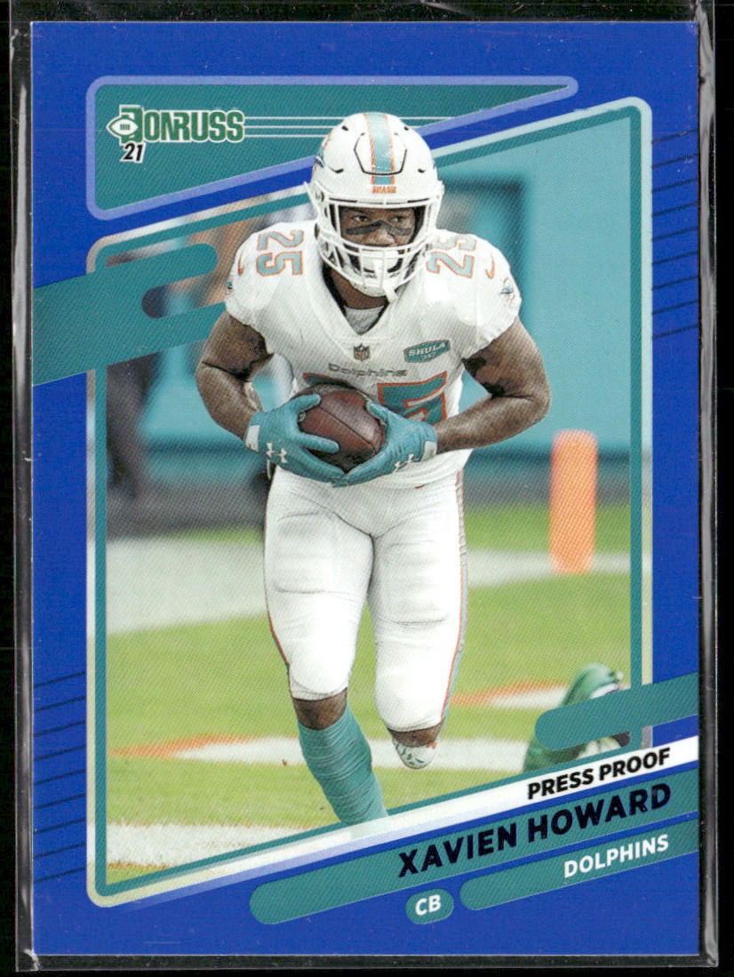 Xavien Howard 2021 Donruss Press Proof Blue #68 Miami Dolphins