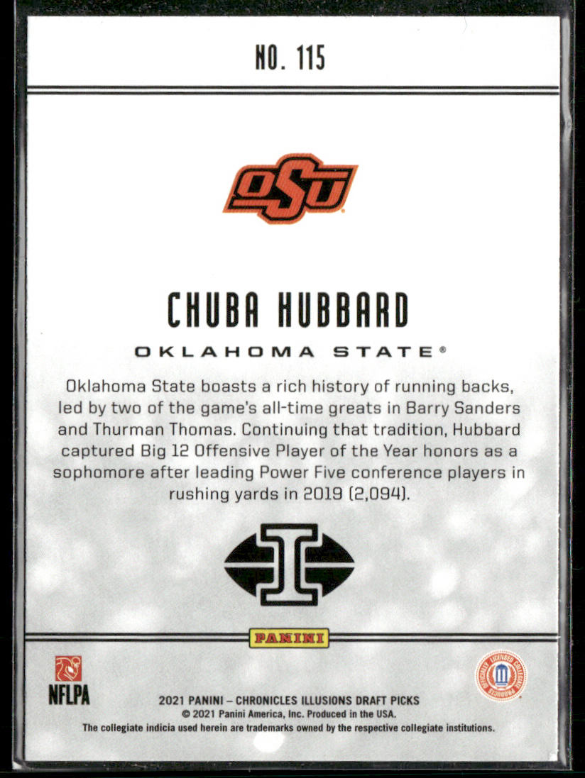 Chuba Hubbard 2021 Panini Chronicles Draft Picks #115 Oklahoma State Cowboys