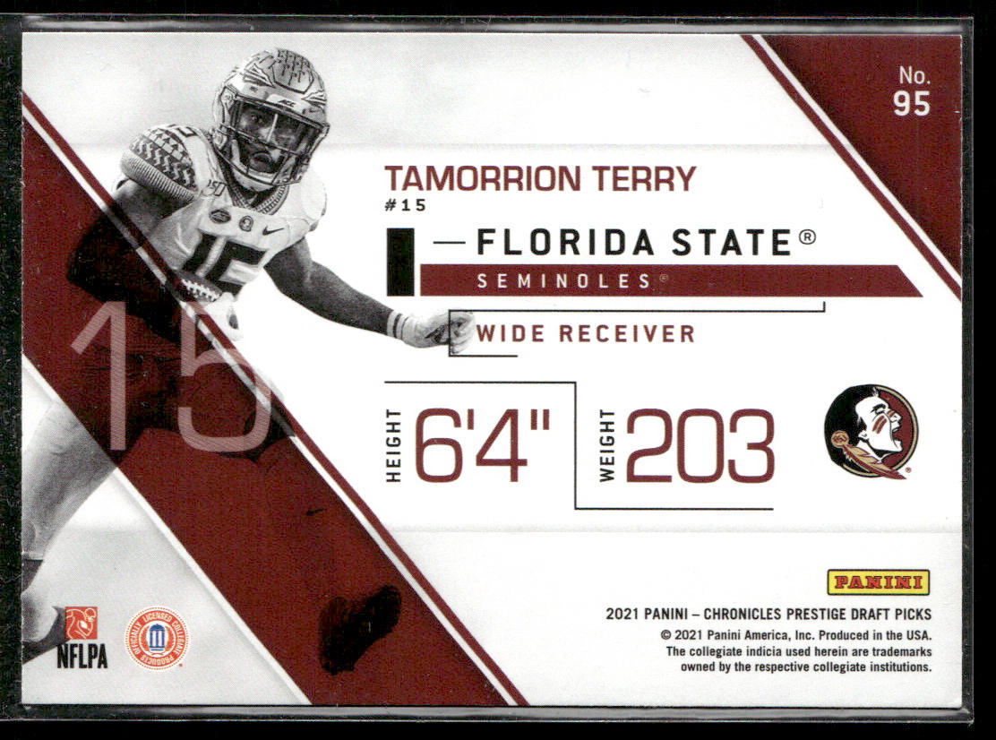 Tamorrion Terry 2021 Panini Chronicles Draft Picks #95 Florida State Seminoles