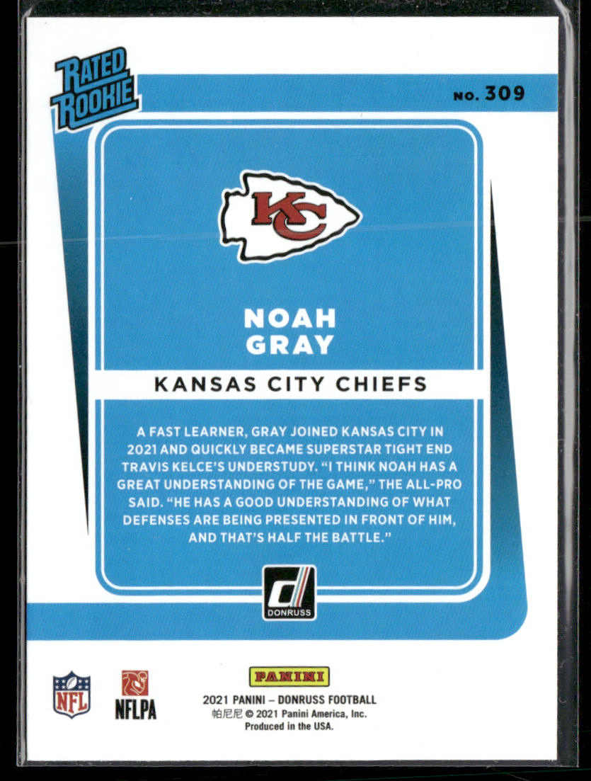 Noah Gray 2021 Donruss #309 RC Kansas City Chiefs