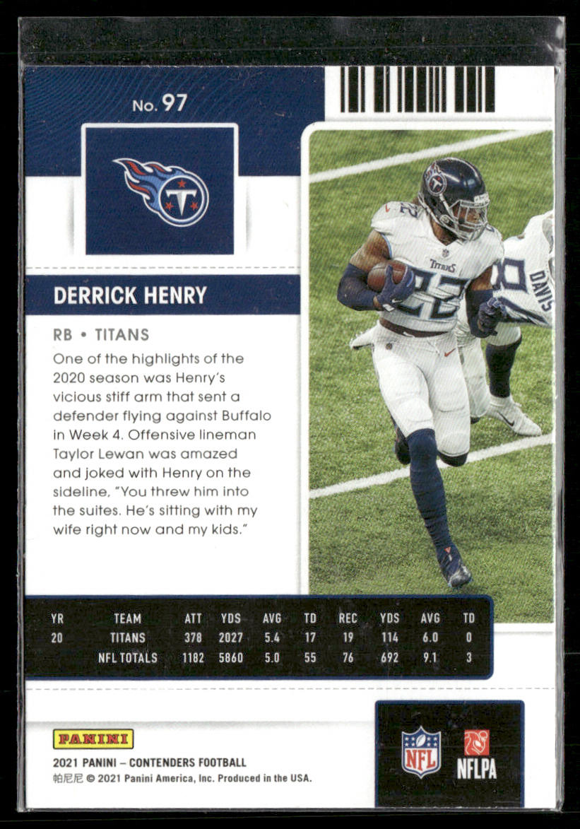 Derrick Henry 2021 Panini Contenders #97 Tennessee Titans