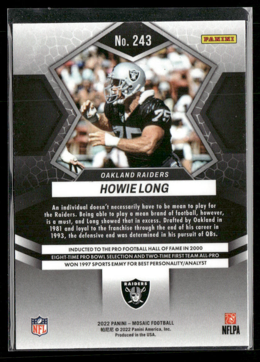 Howie Long 2022 Panini Mosaic #243 Oakland Raiders