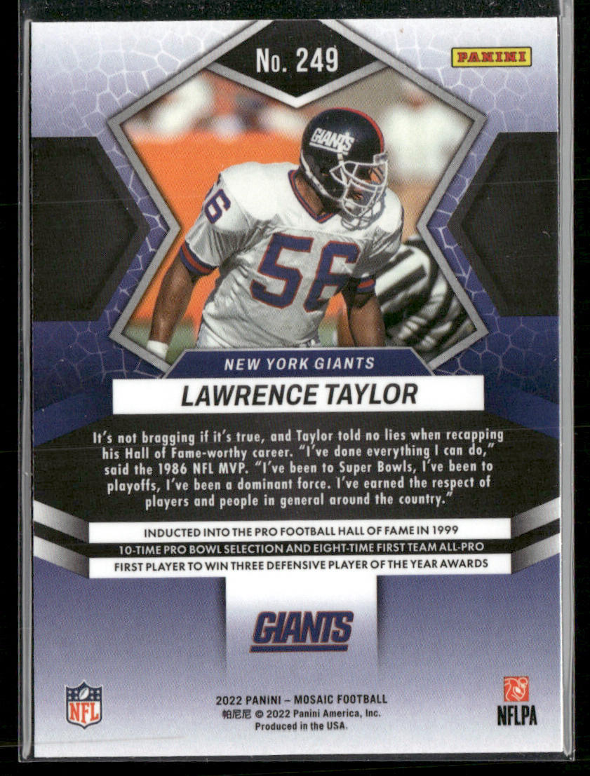 Lawrence Taylor 2022 Panini Mosaic #249 New York Giants