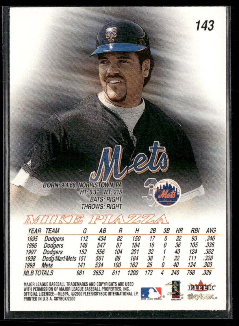 Mike Piazza 2000 SkyBox #143 New York Mets