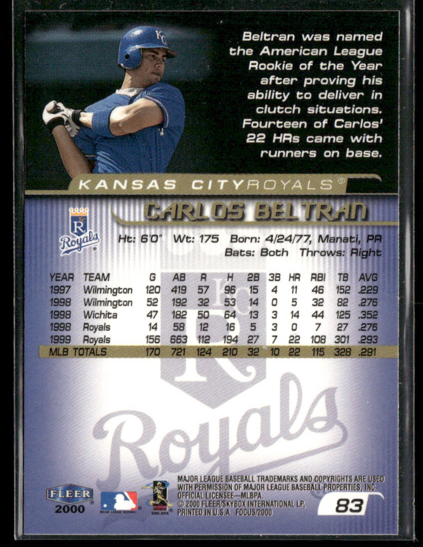 Carlos Beltran 2000 Fleer Focus #83 Kansas City Royals