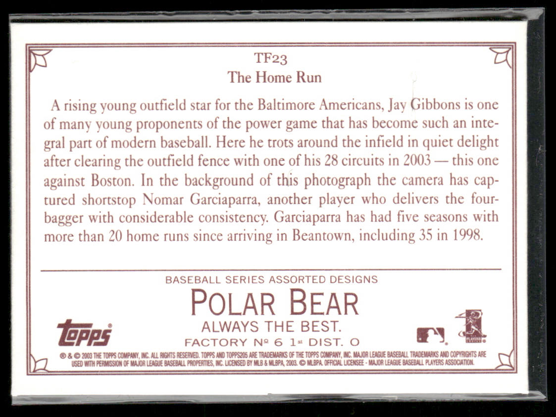 Nomar Garciaparra / Jay Gibbons 2003 Topps 205 Triple Folder Polar Bear #TF23