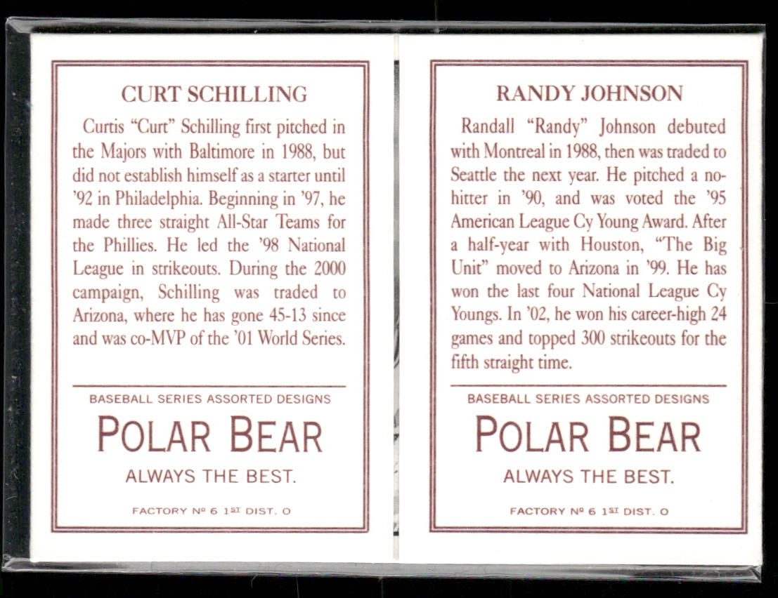 Curt Schilling / Randy Johnson 2003 Topps 205 Triple Folder Polar Bear #TF41