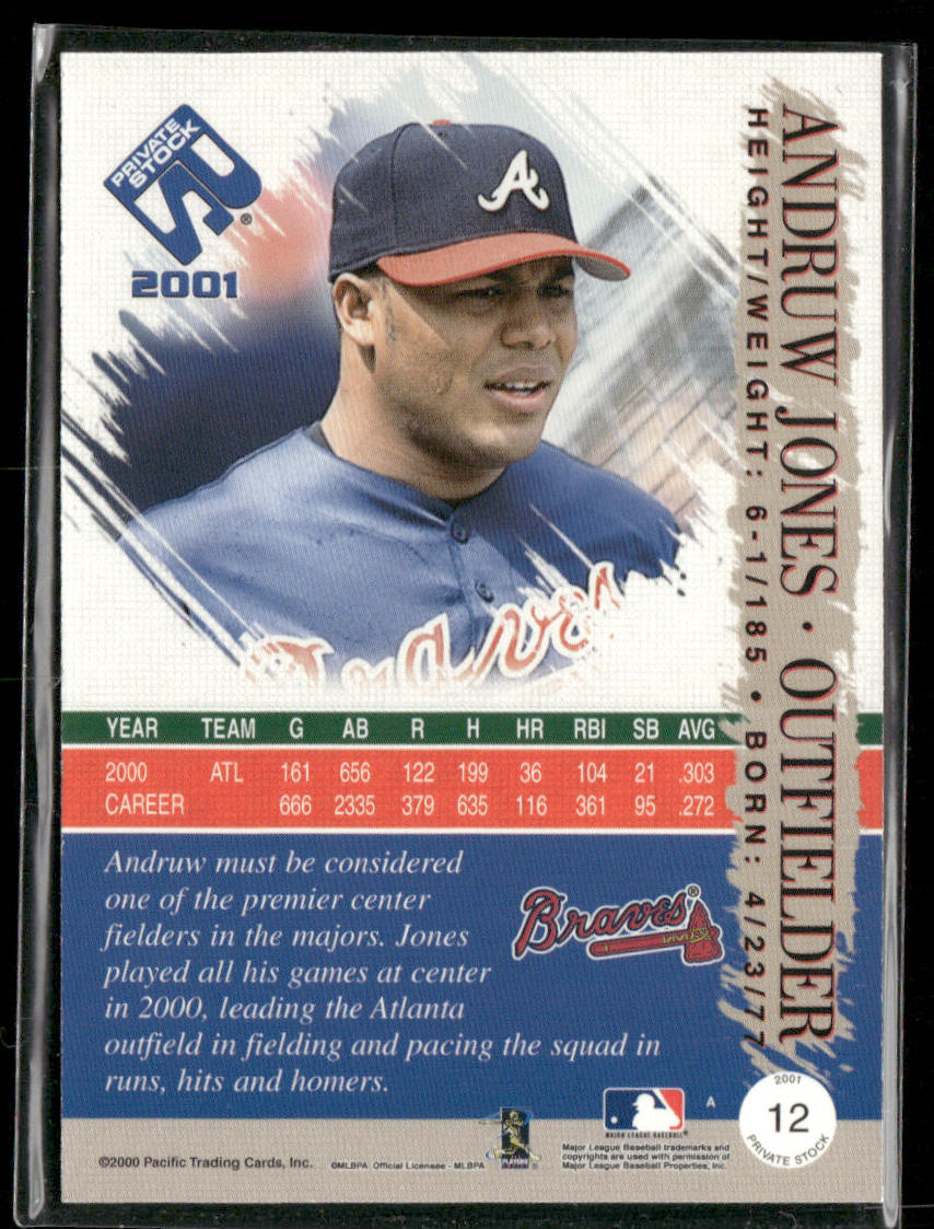 Andruw Jones 2001 Pacific Private Stock #12 Atlanta Braves