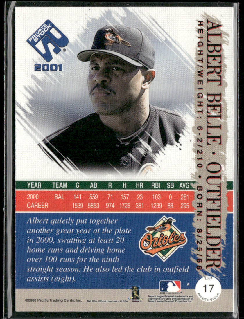 Albert Belle 2001 Pacific Private Stock #17 Baltimore Orioles