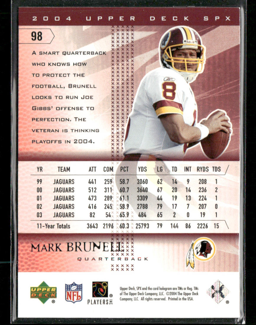 Mark Brunell 2004 SPx #98 Washington Redskins