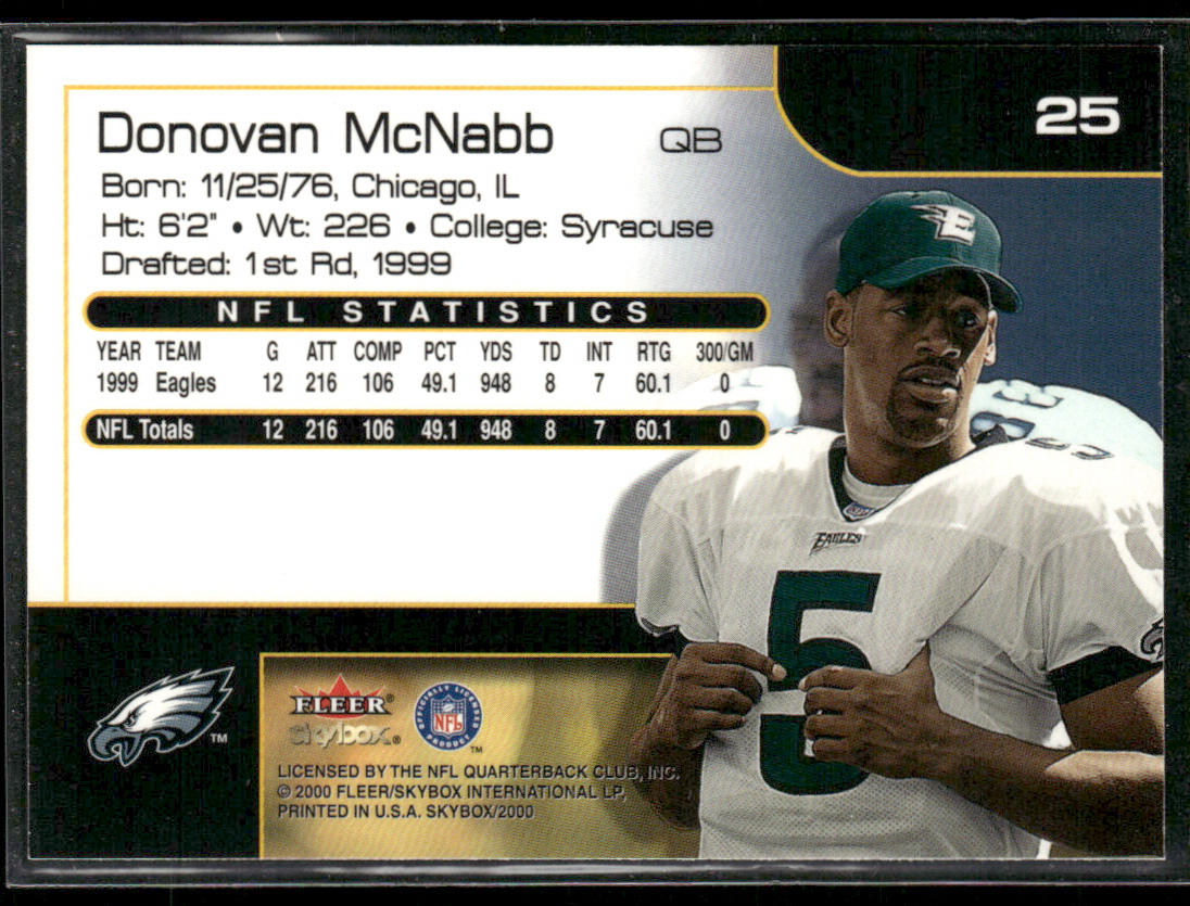 Donovan McNabb 2000 SkyBox #25 Philadelphia Eagles