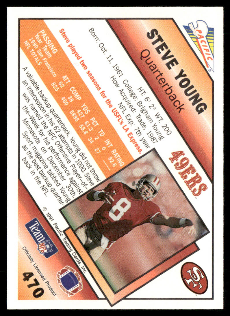 Steve Young 1991 Pacific #470 San Francisco 49ers