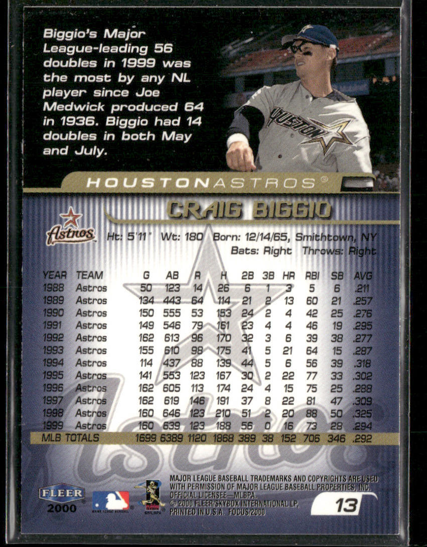 Craig Biggio 2000 Fleer Focus #13 Houston Astros