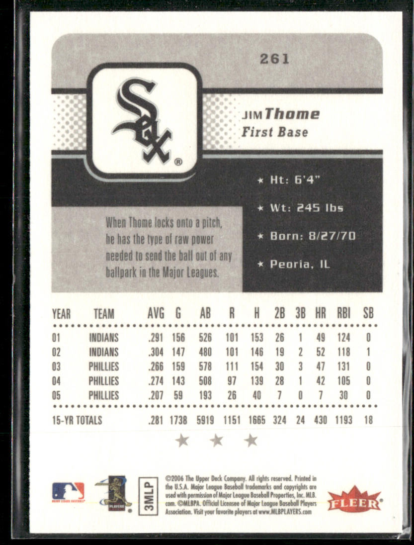 Jim Thome 2006 Fleer #261 Chicago White Sox