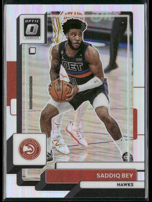 Saddiq Bey 2022-23 Donruss Optic Holo #94 Atlanta Hawks