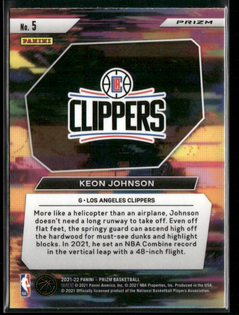 Keon Johnson 2021-22 Panini Prizm Instant Impact Prizms Silver #5 Clippers