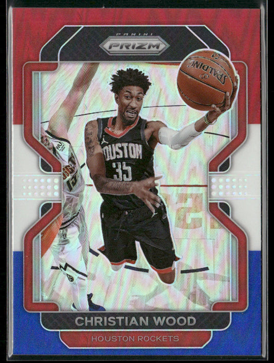 Christian Wood 2021-22 Panini Prizm Red White and Blue #112 Houston Rockets