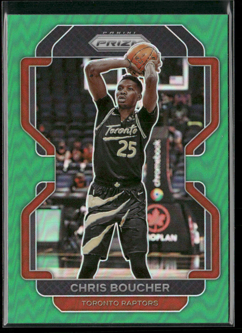 Chris Boucher 2021-22 Panini Prizm Green Wave #182 Toronto Raptors