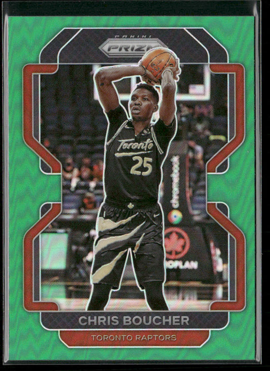 Chris Boucher 2021-22 Panini Prizm Green Wave #182 Toronto Raptors