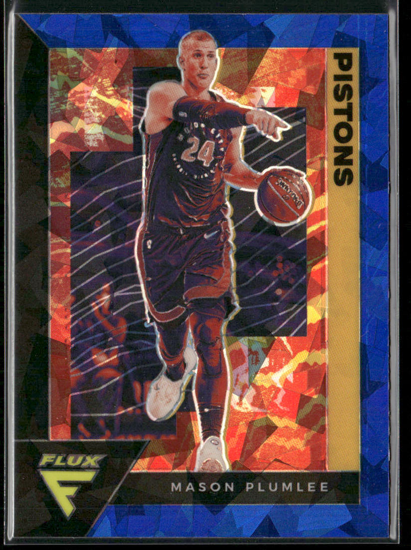 Mason Plumlee 2020-21 Panini Flux Blue Cracked Ice #50 Detroit Pistons