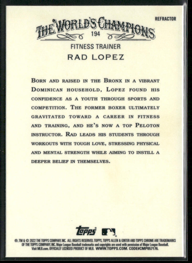 Rad Lopez 2022 Topps Allen & Ginter Chrome Refractor #194
