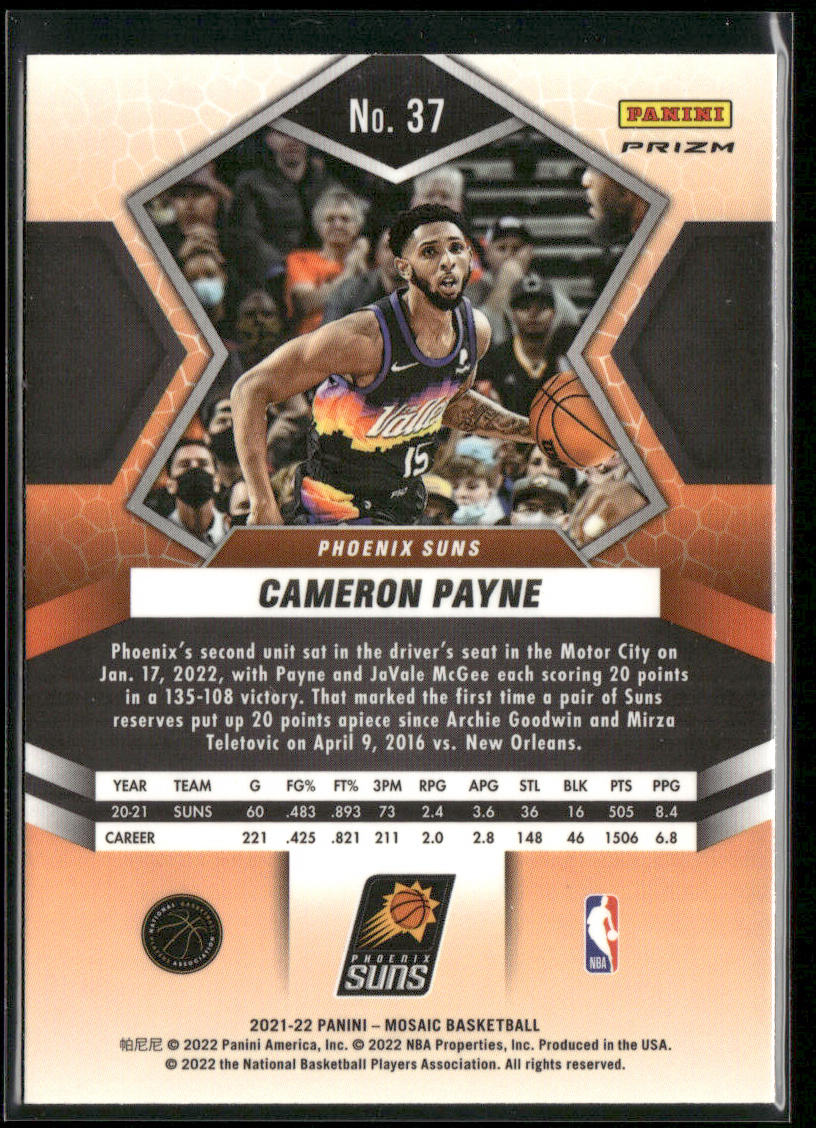 Cameron Payne 2021-22 Panini Mosaic Silver #37 Phoenix Suns