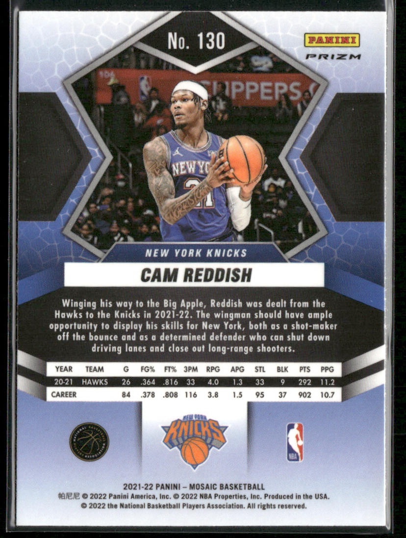 Cam Reddish 2021-22 Panini Mosaic Silver #130 New York Knicks
