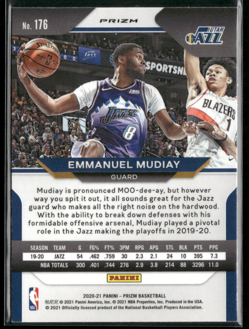Emmanuel Mudiay 2020-21 Panini Prizm Ruby Wave Prizms #176 Utah Jazz