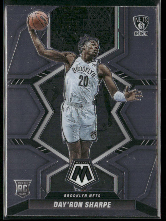 Day'Ron Sharpe 2021-22 Panini Mosaic #227 RC Brooklyn Nets