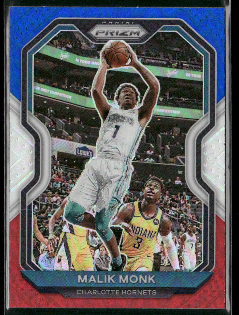 Malik Monk 2020-21 Panini Prizm Red, White and Blue Prizms #15 Charlotte Hornets