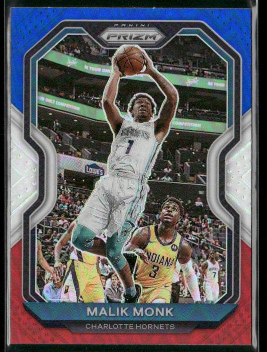 Malik Monk 2020-21 Panini Prizm Red, White and Blue Prizms #15 Charlotte Hornets