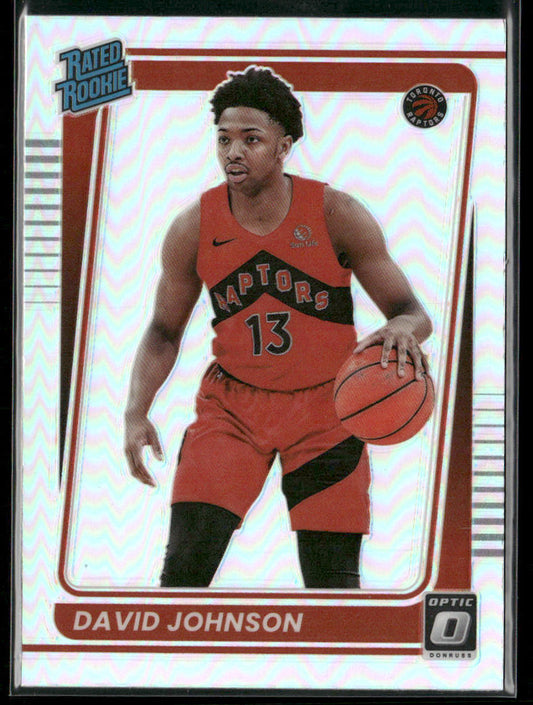 David Johnson 2021-22 Donruss Optic Holo #193 RC Toronto Raptors