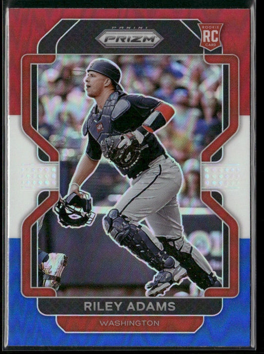 Riley Adams 2022 Panini Prizm Red/White/Blue Prizm #173 RC Washington Nationals