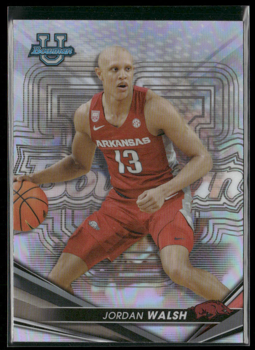 Jordan Walsh 2022-23 Bowman University Best Refractors #6 Arkansas Razorbacks
