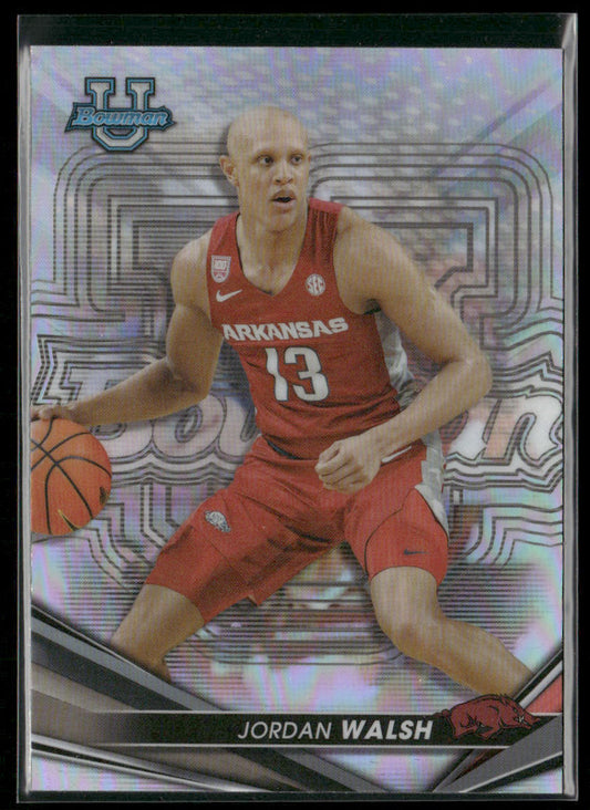 Jordan Walsh 2022-23 Bowman University Best Refractors #6 Arkansas Razorbacks