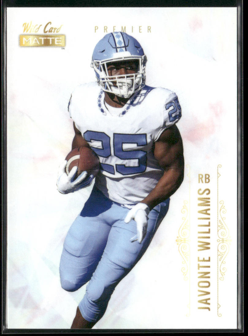 Javonte Williams 2021 Wild Card Matte White #MBC-8 North Carolina Tar Heels