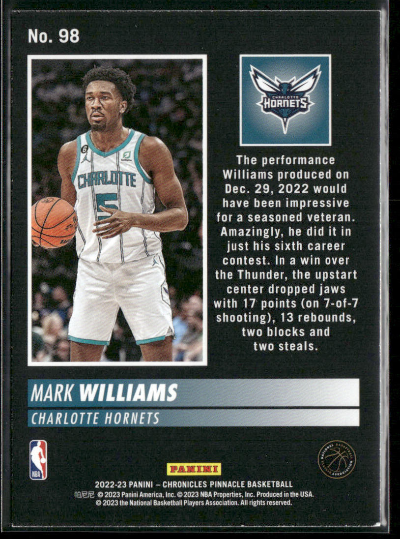 Mark Williams 2022-23 Panini Chronicles #98 RC Charlotte Hornets