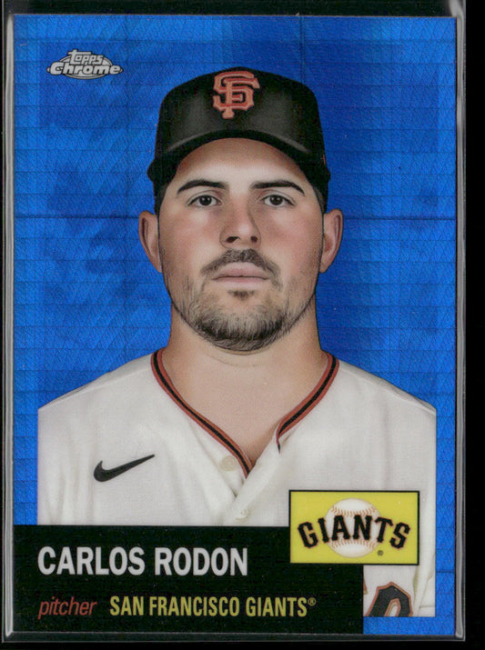 Carlos Rodon 2022 Topps Chrome Platinum Anniversary Blue Prism Refractor #154