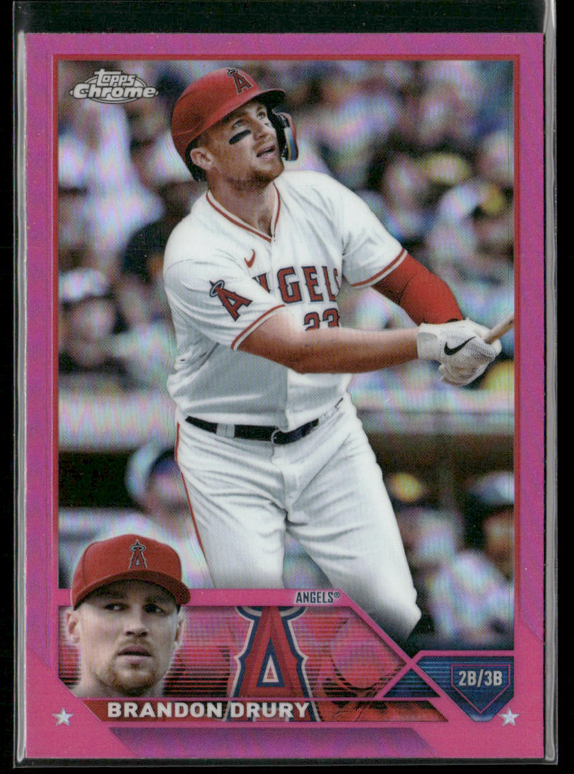 Brandon Drury 2023 Topps Chrome Pink Refractors #152 Los Angeles Angels
