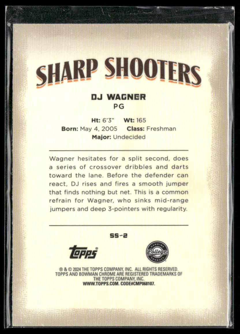 DJ Wagner 2023-24 Bowman University Chrome Sharp Shooters #SS-2 Wildcats