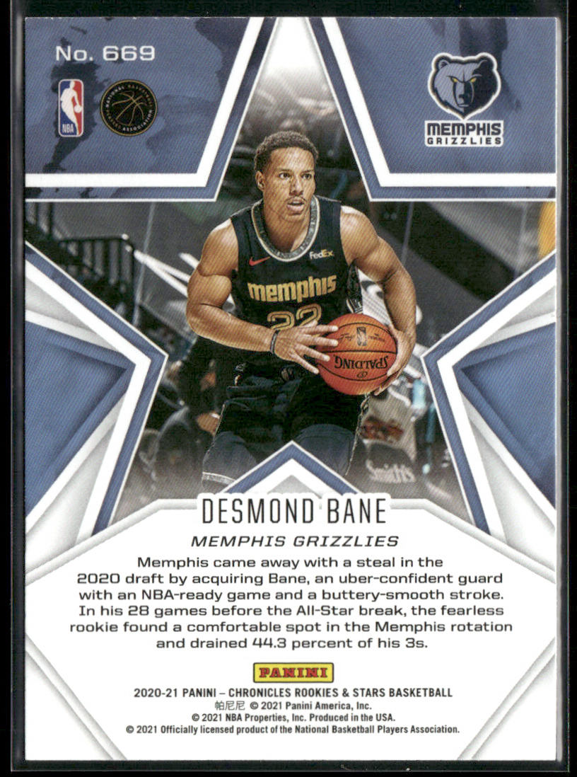 Desmond Bane 2020-21 Panini Chronicles #669 RC Memphis Grizzlies