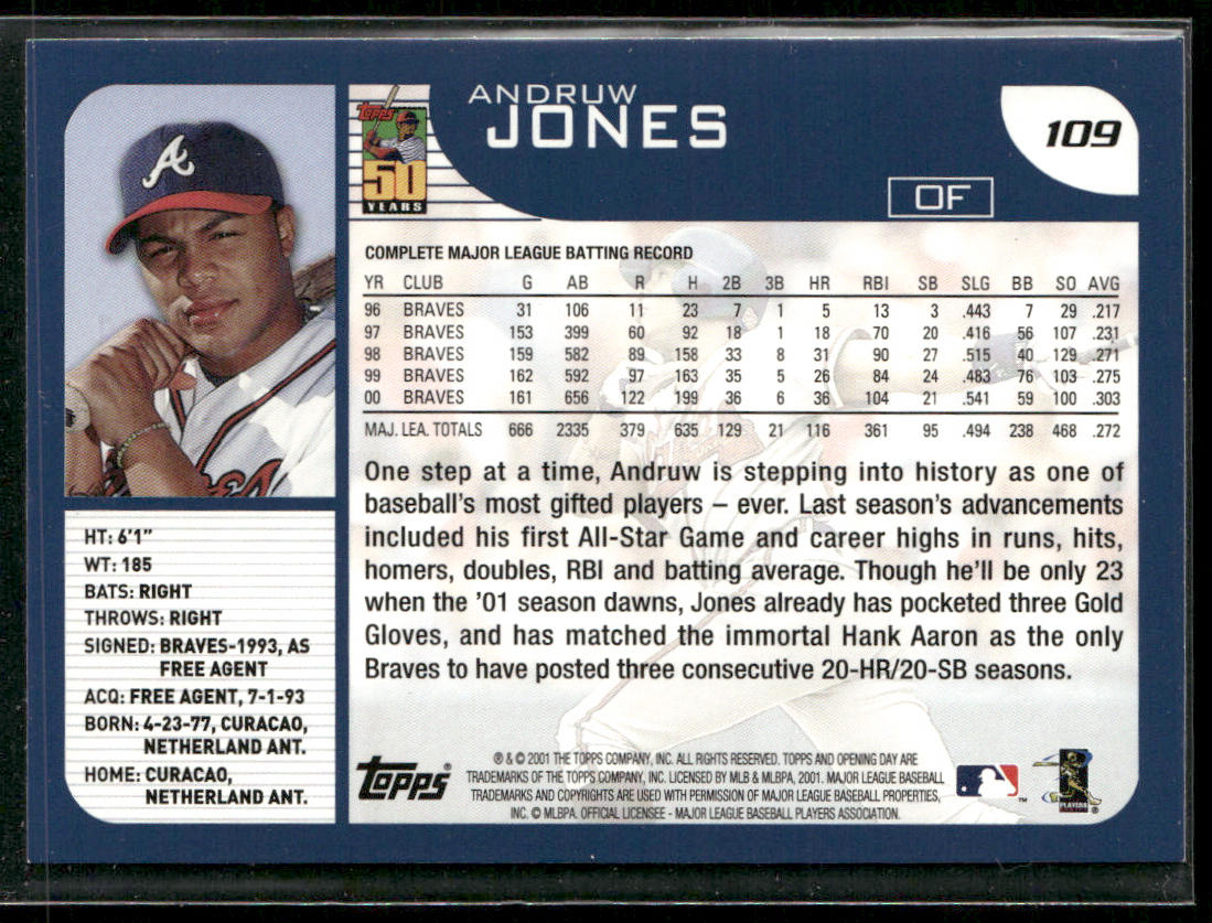 Andruw Jones 2001 Topps Opening Day #109 Atlanta Braves
